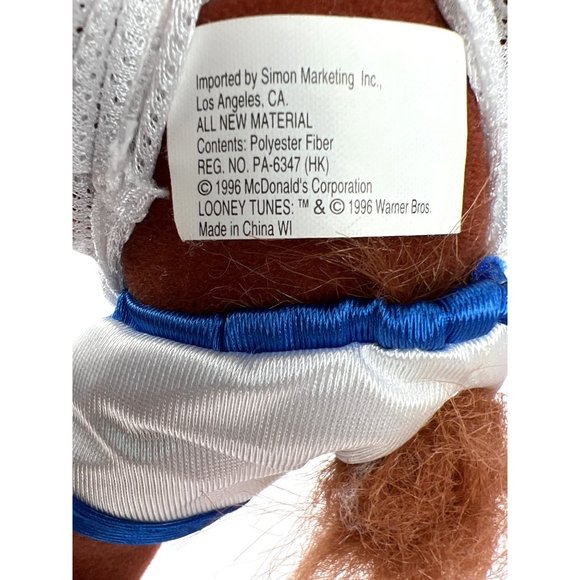 Vintage 1996 Warner Bros Space Jam Looney Tunes Taz 8" - Picture 6 of 6